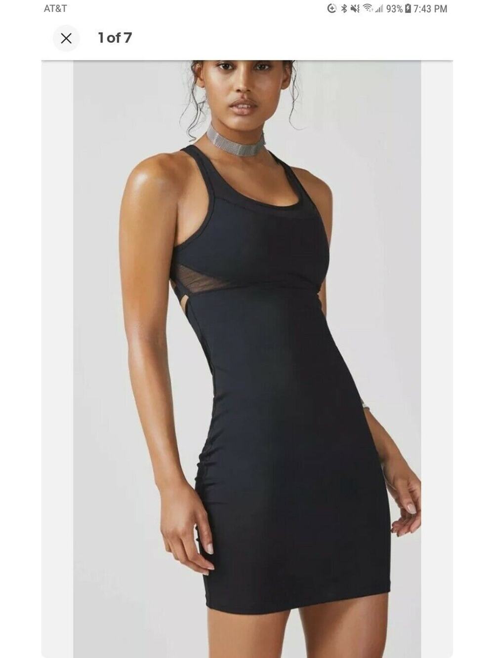 Fabletics EUC Women's Tropez Mesh Cutout Black Athletic Dress Size XS